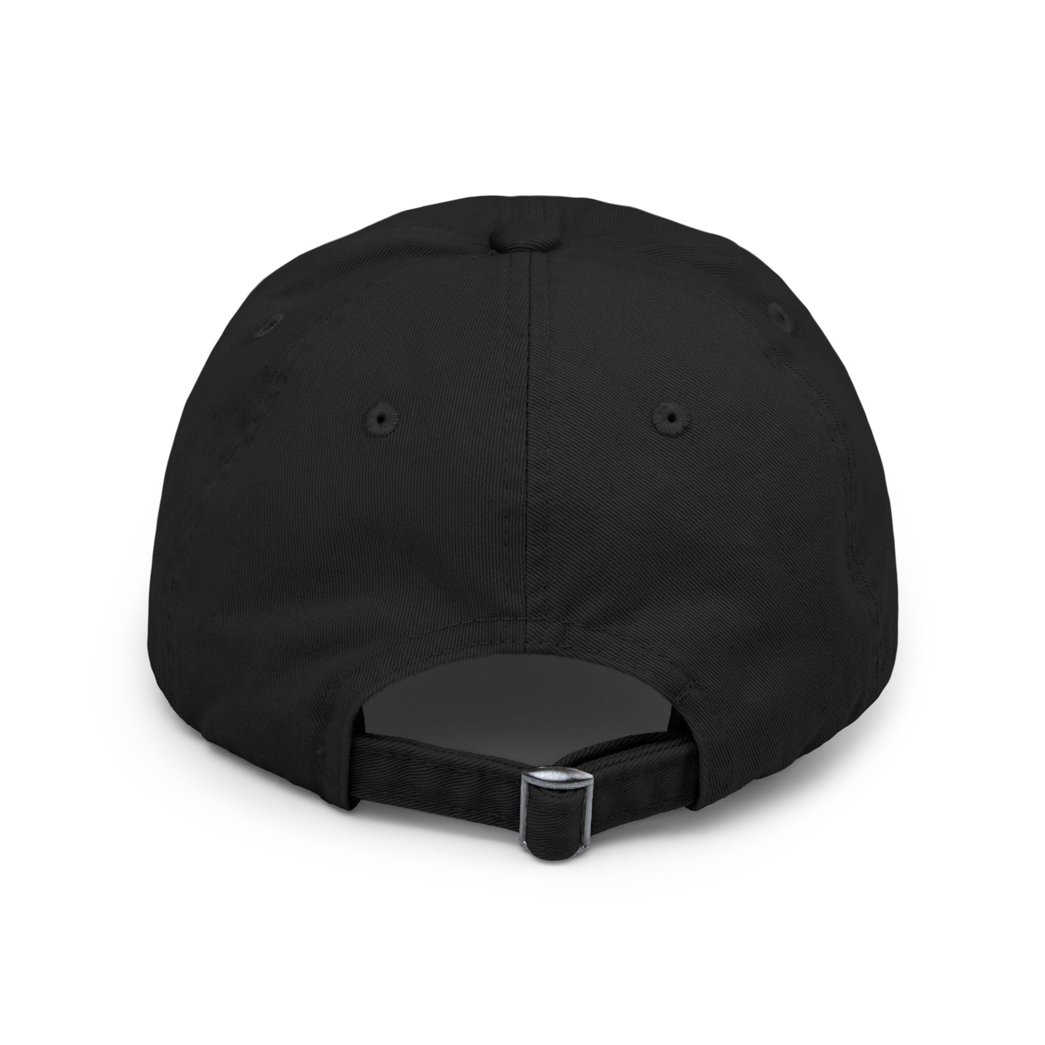 Distressed Black Cap with 'E2L' Enemies to Lovers